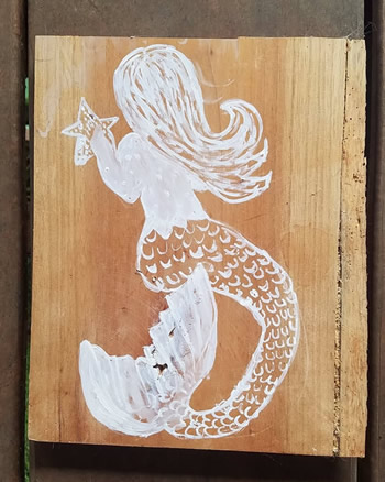 White Mermaid Painting - Island Art | Bocas Artist